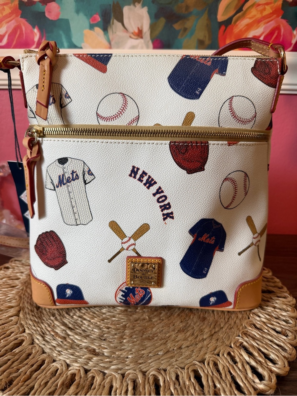 Dooney & Bourke White New York Mets Baseball Crossbody NWT